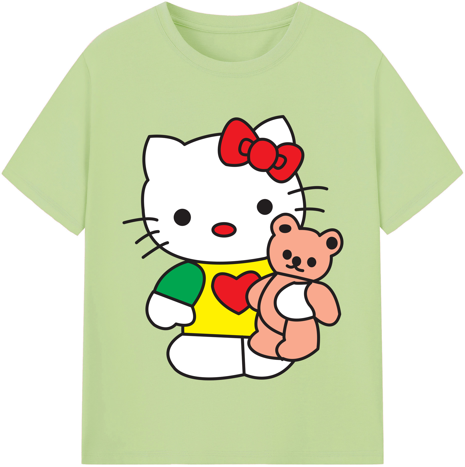 （画像用） Hello Kitty ハローキティ 綿100％半袖Tシャツ（フロントプリント）